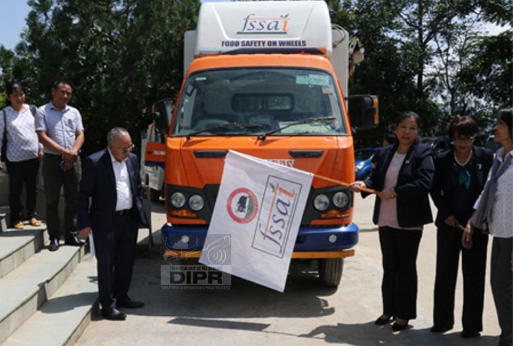 Officials and others during the launching of ‘Modified Food Safety on Wheels’ in Kohima on August 30. (DIPR Photo)